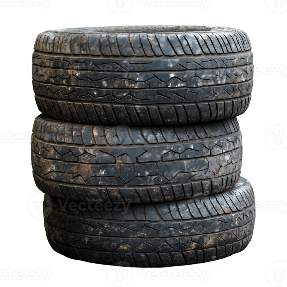 Stack of Old Tires on transparent background png
