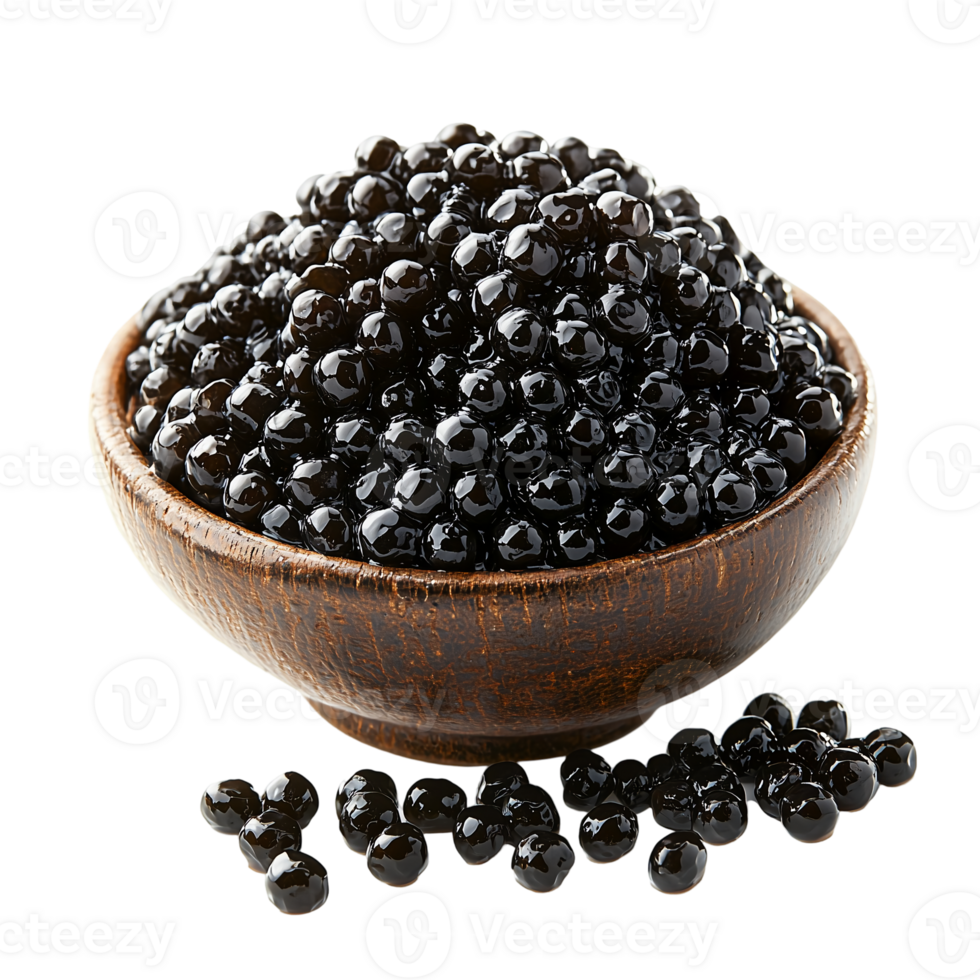 Delicious beluga caviar in a bowl luxurious gourmet seafood delicacy isolated on transparent background png