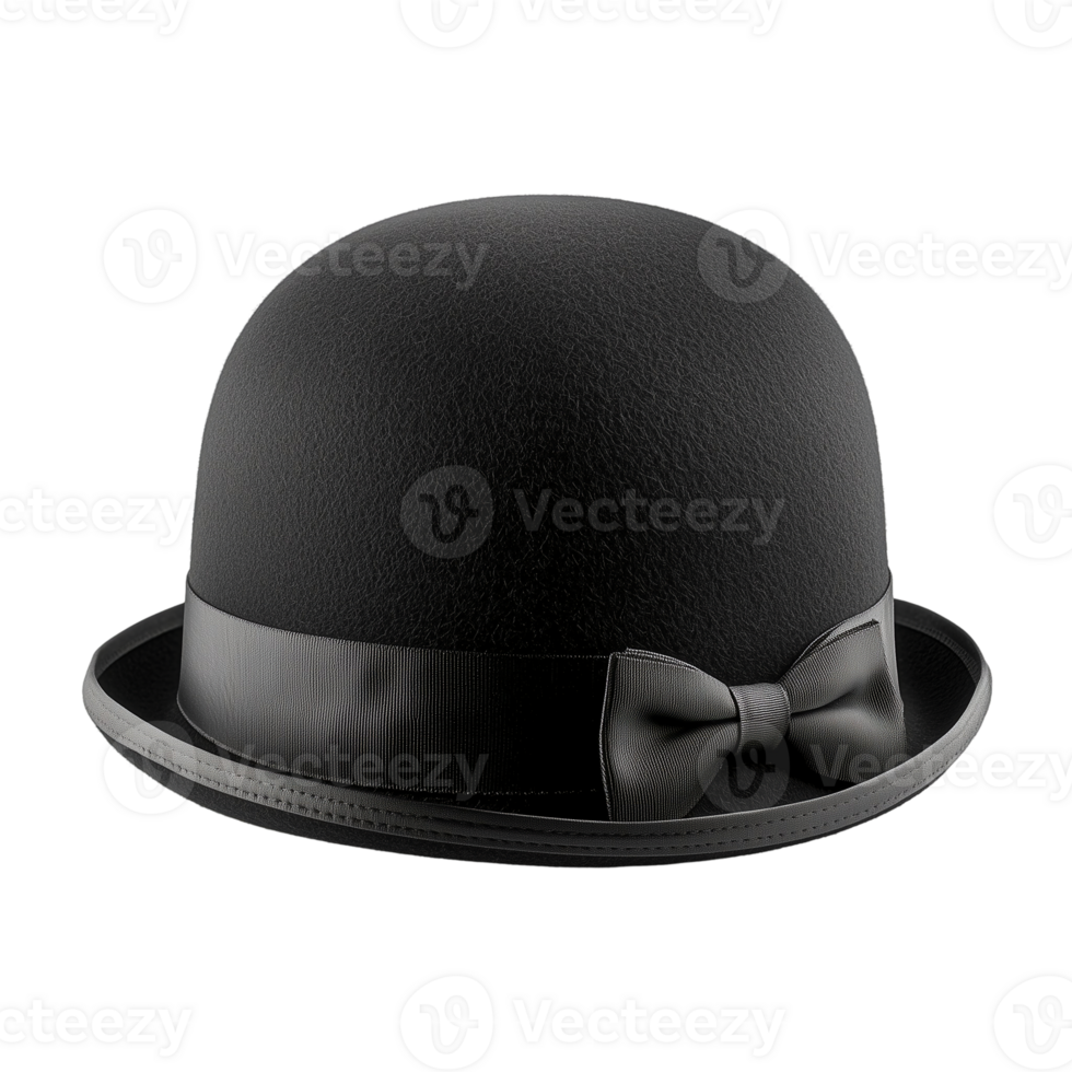 Elegant bowler hat fashion headwear accessory for men and women style isolated on transparent background png