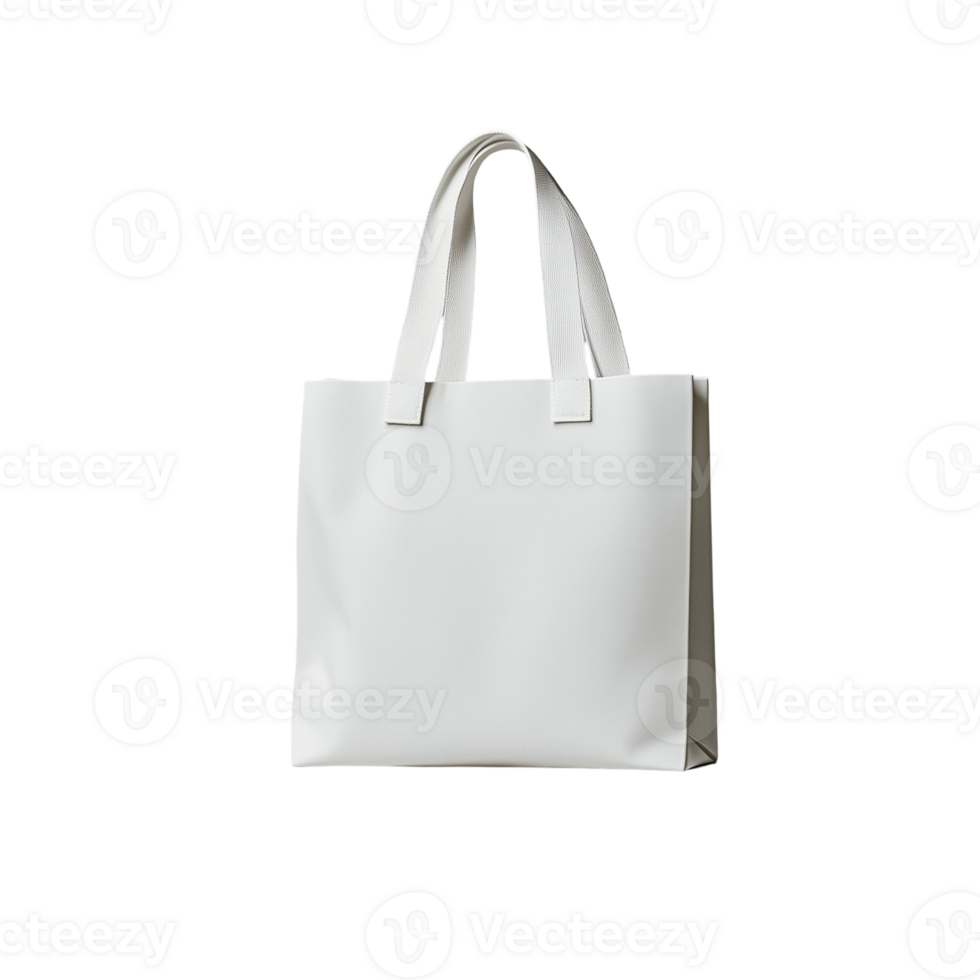 White shopping tote bag blank canvas for design branding template isolated on transparent background png