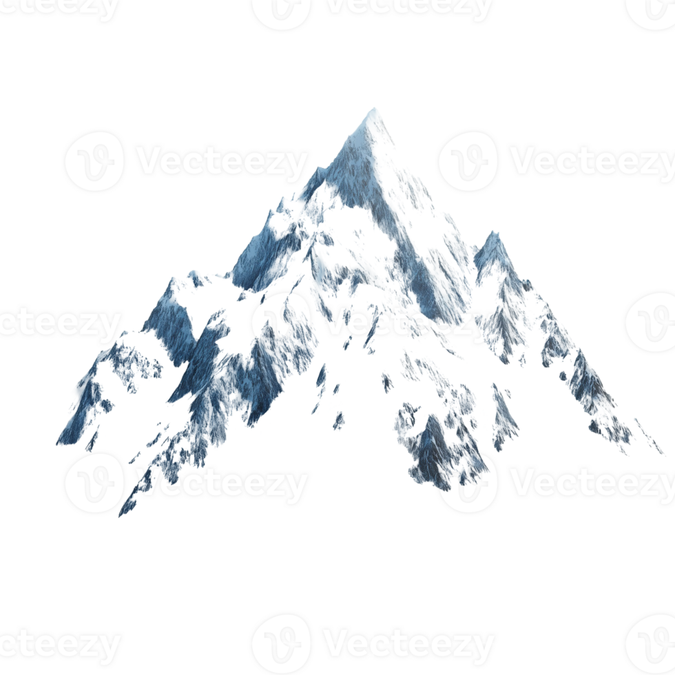 Isolated mountain peak graphic design element for compositing art isolated on transparent background png