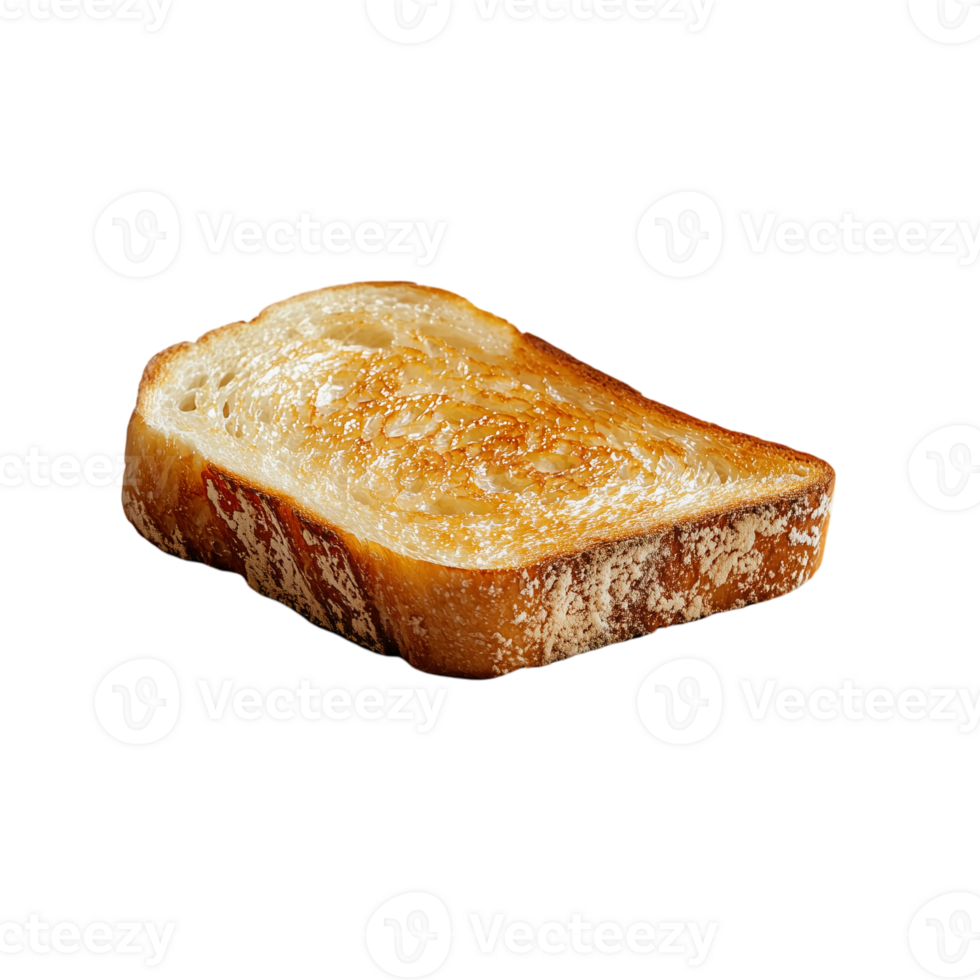 Golden toasted bread breakfast food single slice on a background isolated on transparent background png