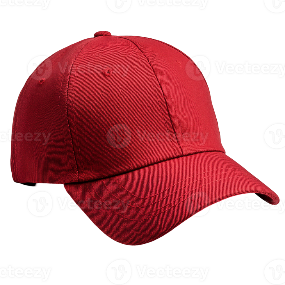 Red baseball cap headwear fashion accessory apparel style design isolated on transparent background png