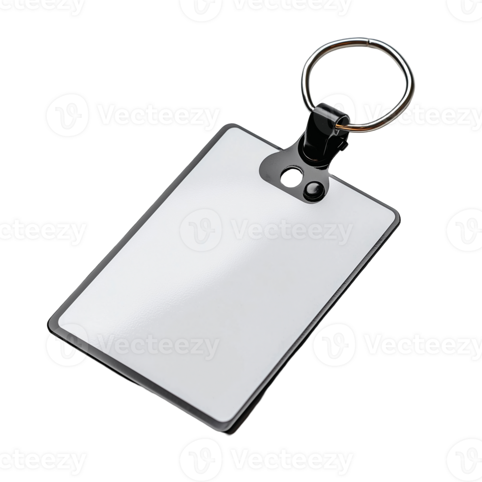 Personalized keychain blank template for branding and promotion use isolated on transparent background png