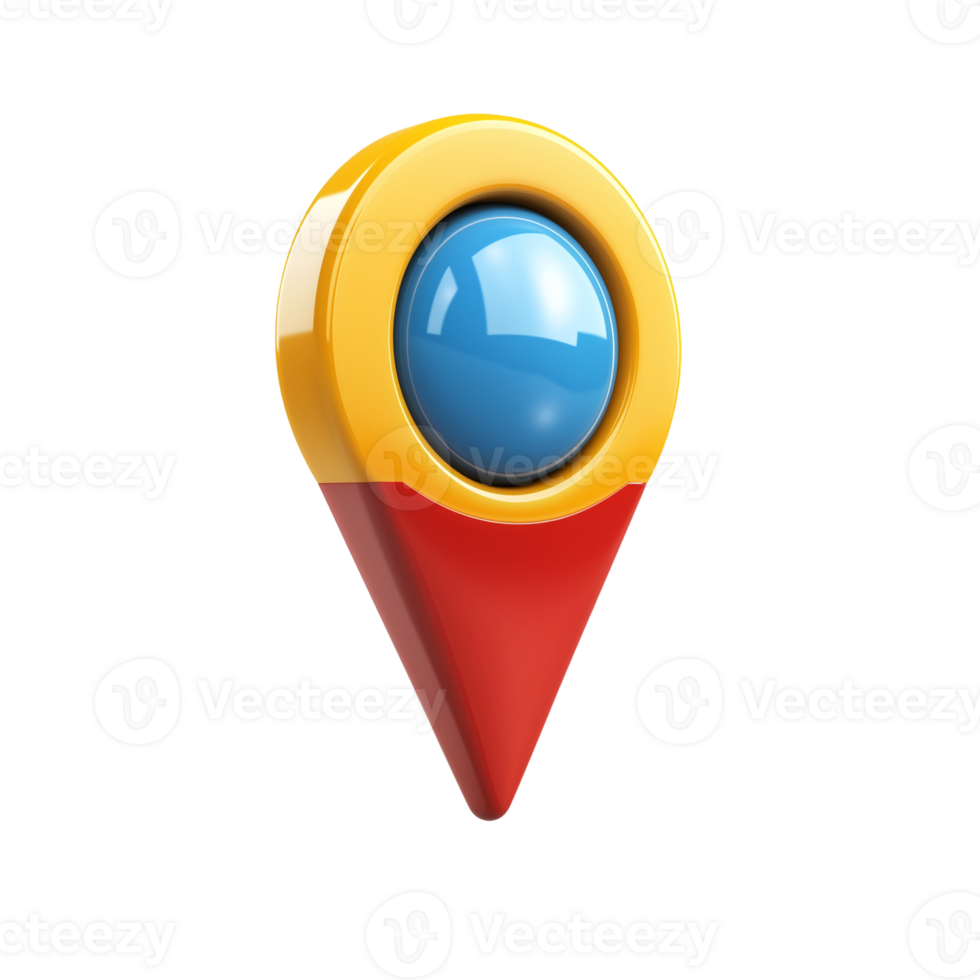 Location pointer gps navigation map pin destination travel icon design isolated on transparent background png