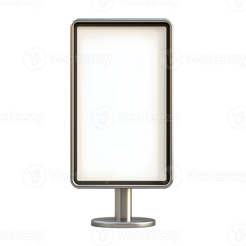 Blank billboard template advertising signage display for marketing design isolated on transparent background png