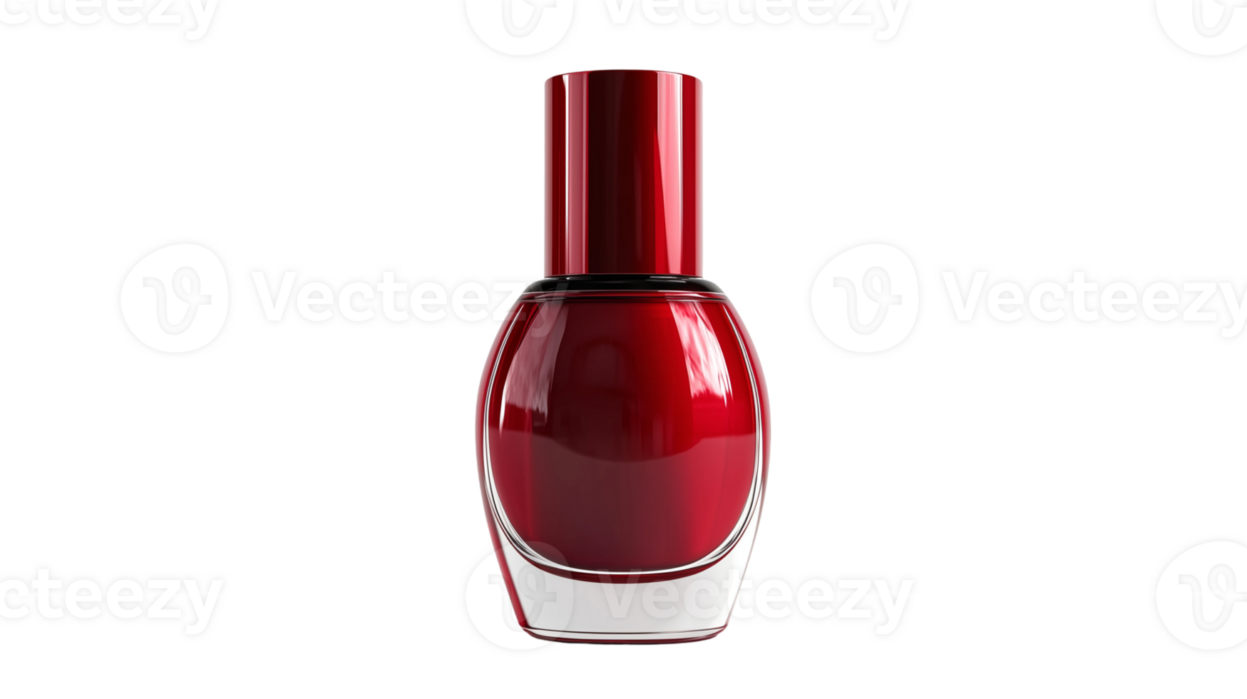 Red nail polish bottle beauty product manicure fingernail cosmetic isolated on transparent background png