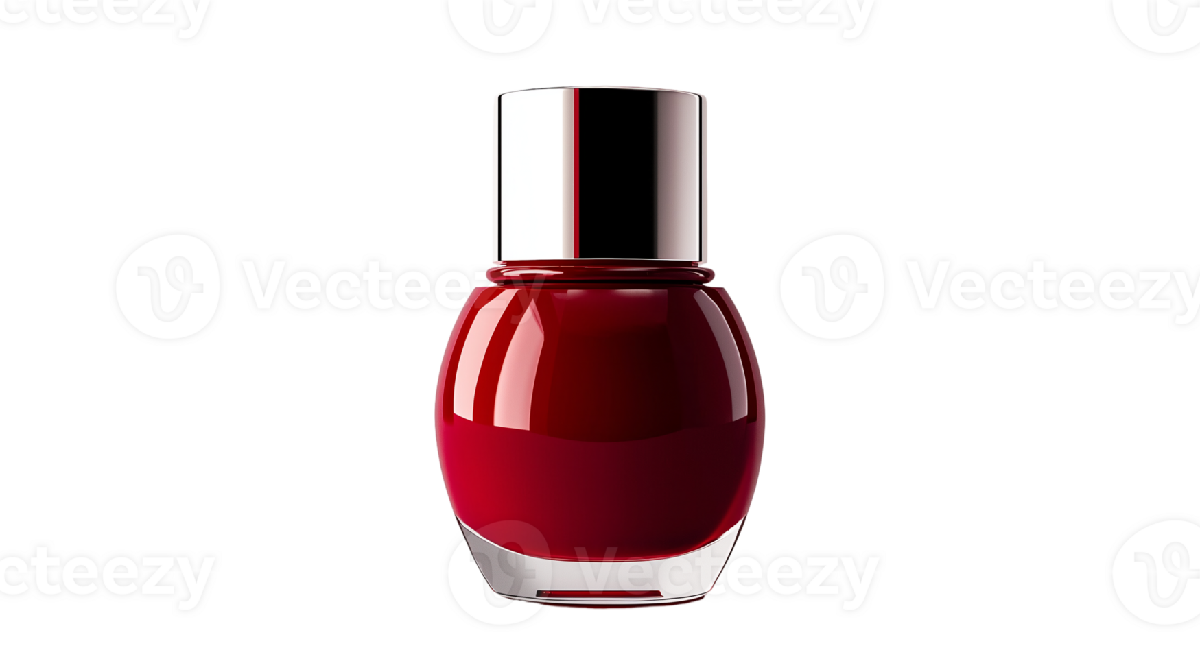Nail polish bottle red color beauty product manicure on background isolated on transparent background png