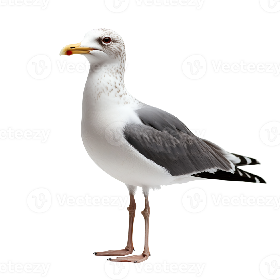 Standing european herring gull seabird wildlife animal avian ornithology isolated on transparent background png