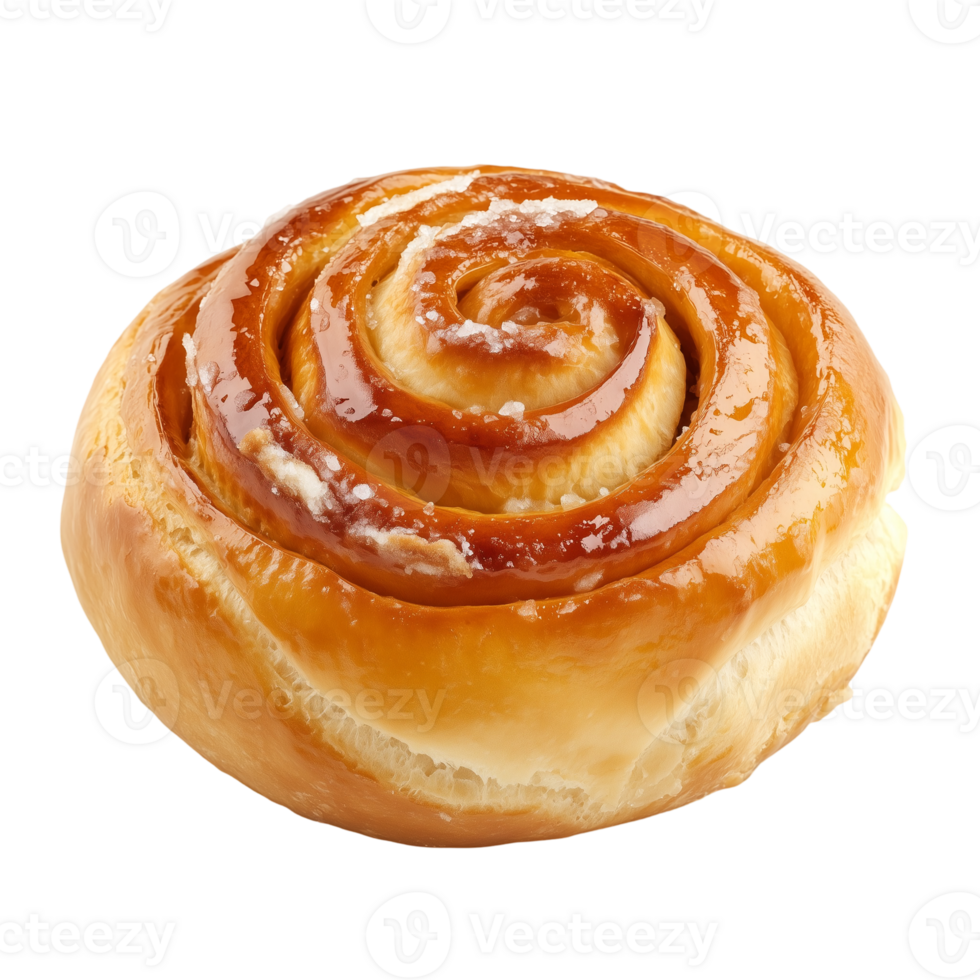 Delicious cinnamon roll pastry swirl sweet treat bakery baked good isolated on transparent background png