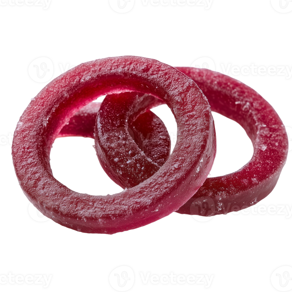 Red onion rings culinary ingredient food preparation close up view isolated on transparent background png