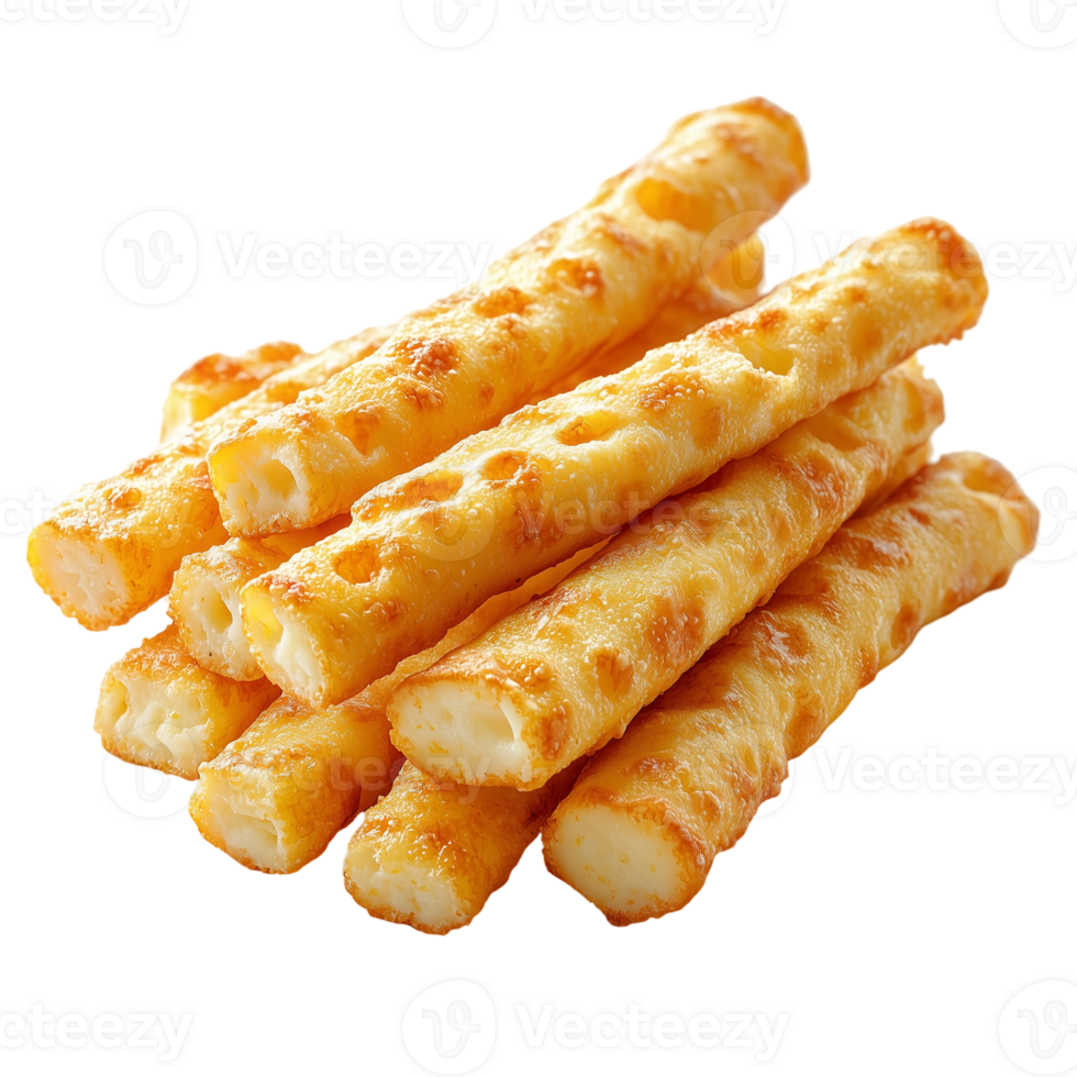 Delicious cheese sticks golden fried snack food appetizer background isolated on transparent background png
