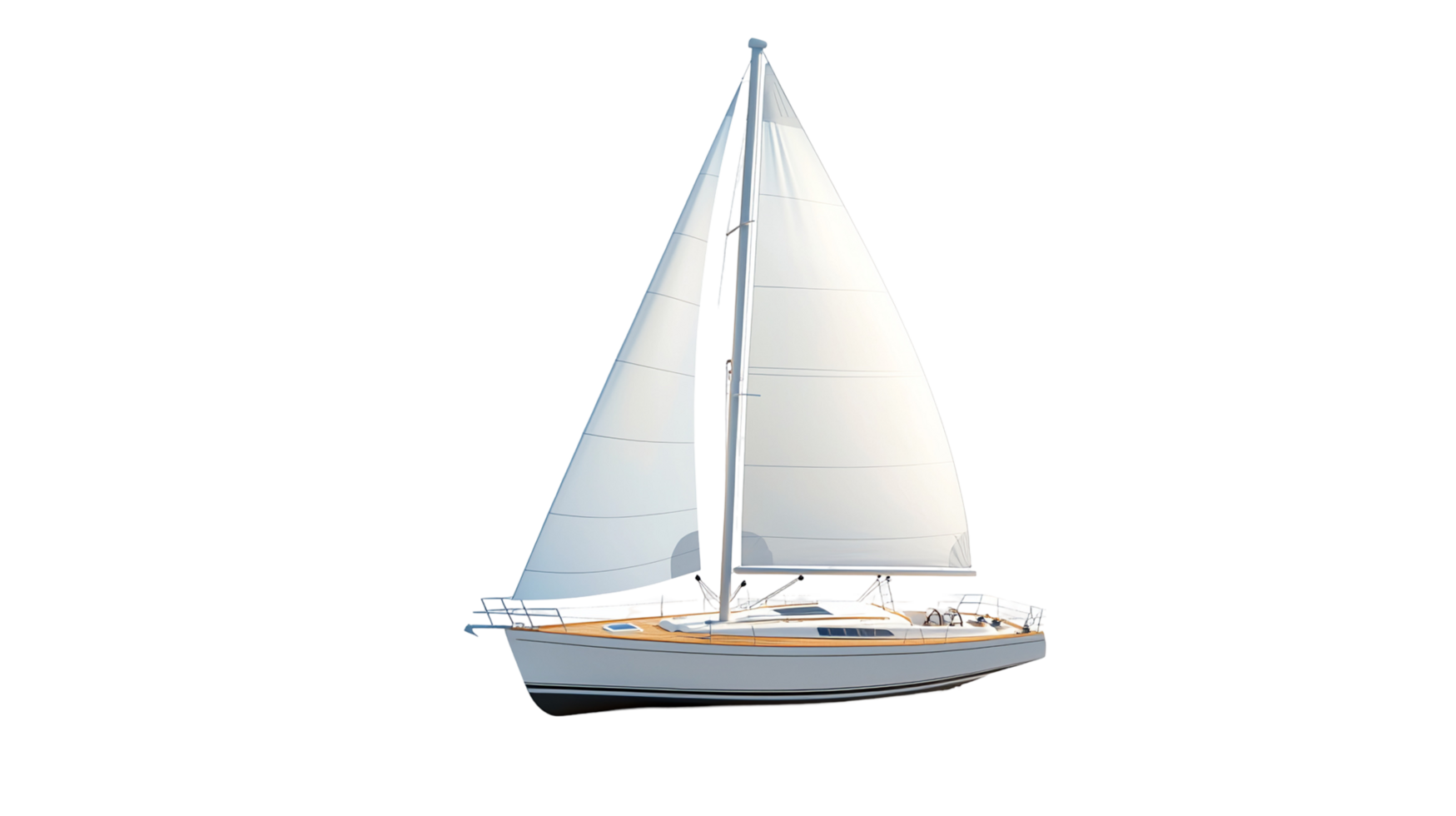 Sailing yacht boat on ocean water summer adventure trip isolated on transparent background png