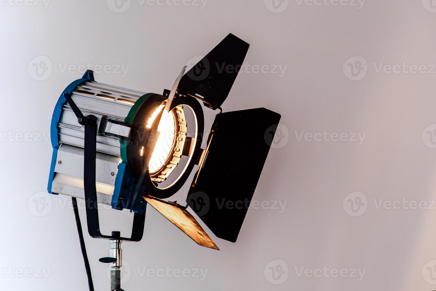 Professional lighting equipment positioned for a studio setup during a creative project photo