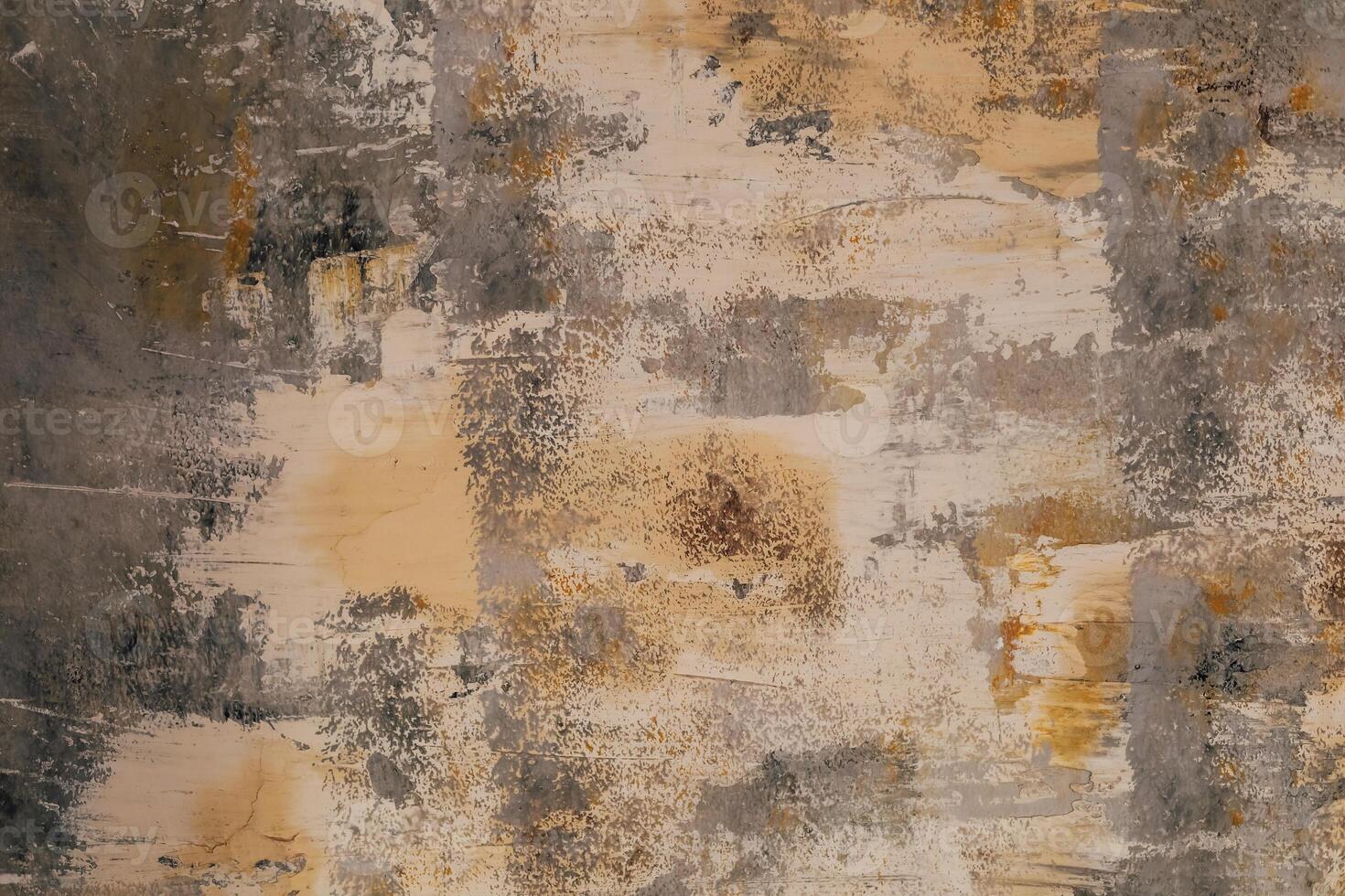 Abstract textured art displayed in neutral tones with gray and beige colors photo