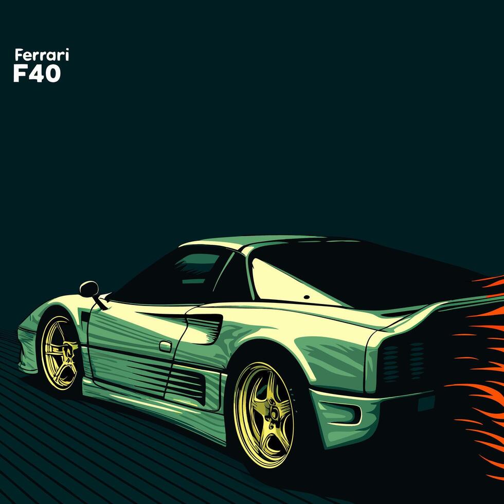 Ferrari F40 Speed Art vector