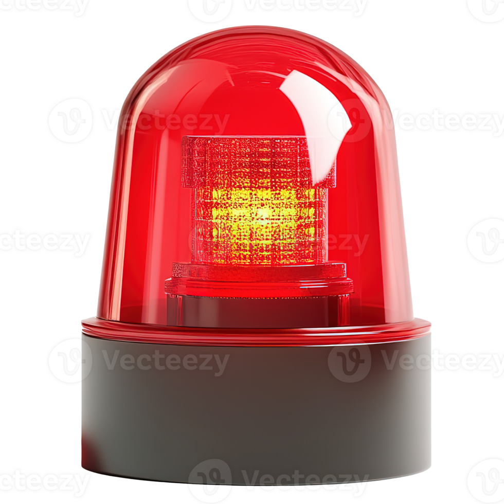 Red Emergency Light Isolated on the Transparent Background png