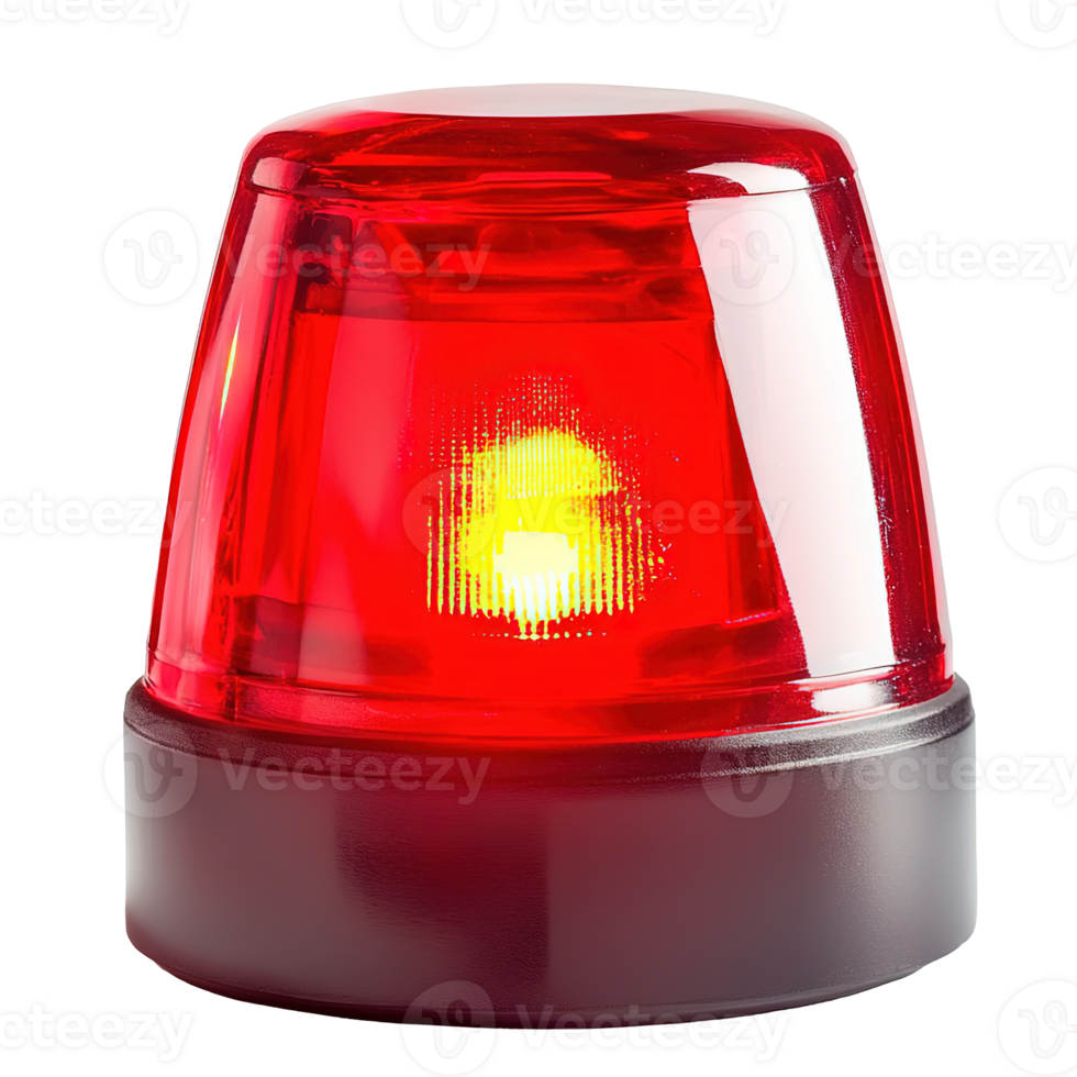 Red Emergency Light Isolated on Transparent Background png