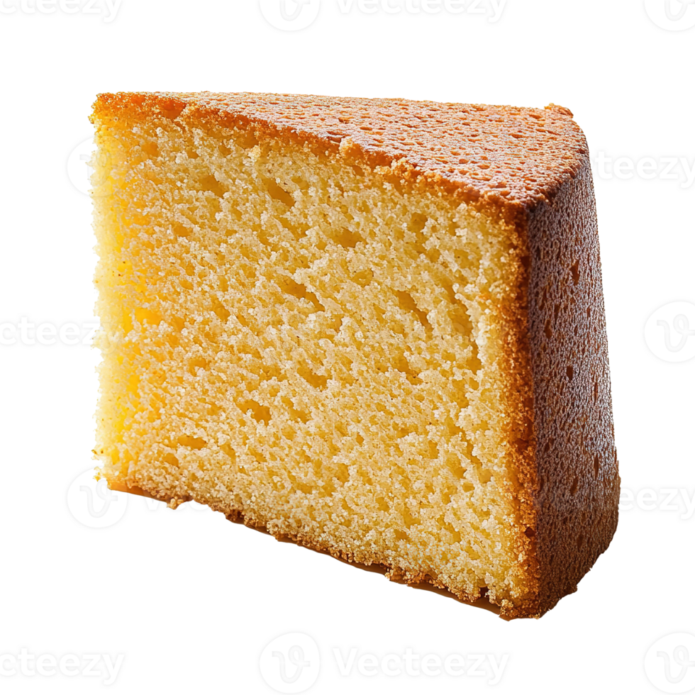 Slice of Sponge Cake Isolated on the Transparent Background png