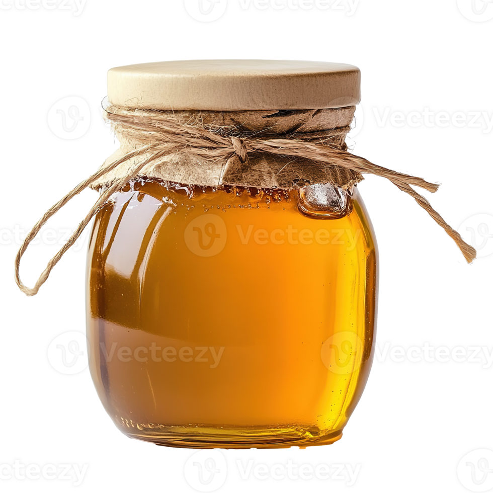 Glass Jar of Honey Isolated at Transparent Background png