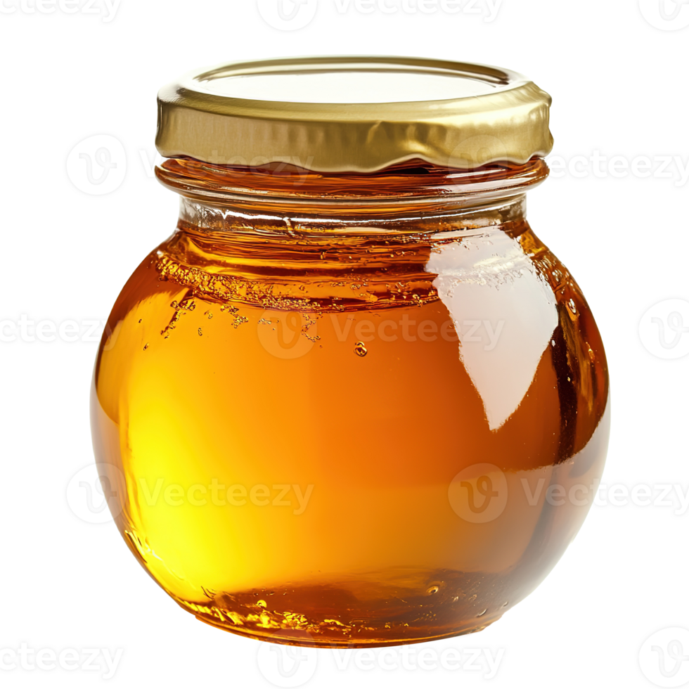 Glass Jar of Honey Isolated at the Transparent Background png
