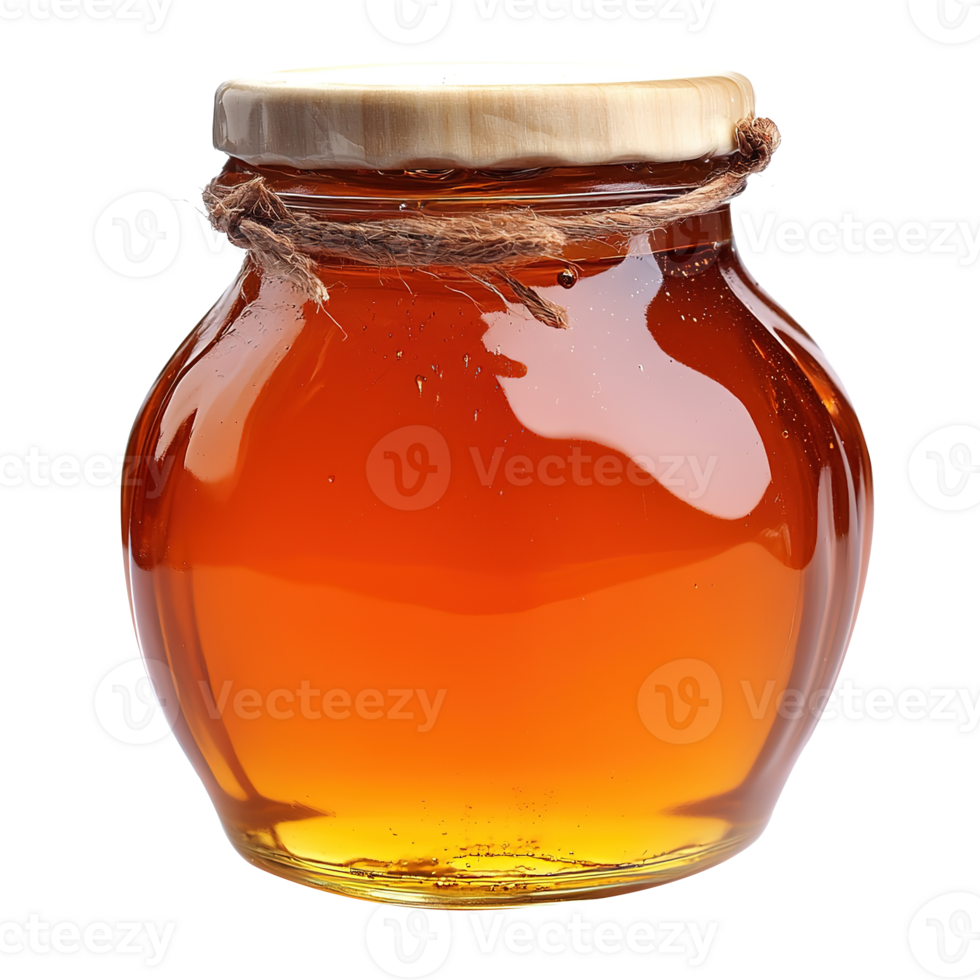 Glass Jar of Honey Isolated on the Transparent Background png
