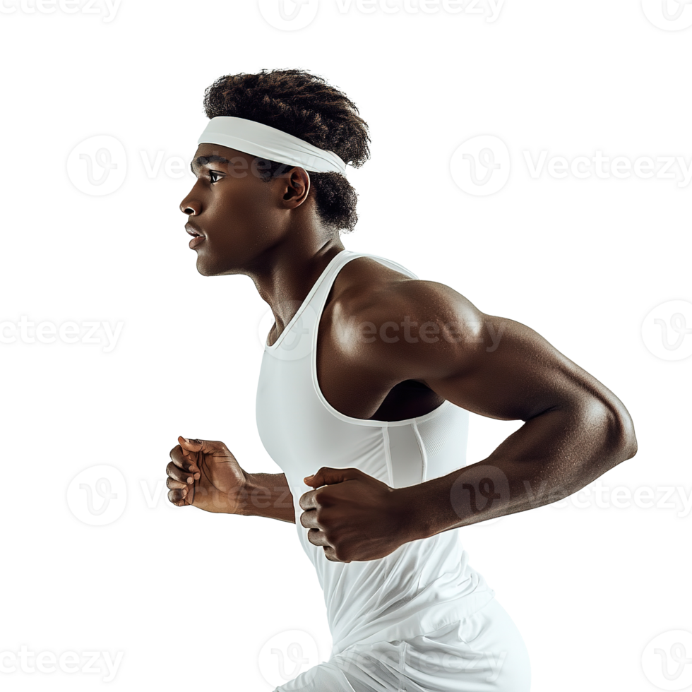 Handsome Athlete Runner Man Running or Jogging in Sport Outfit Isolated on the Transparent Background png