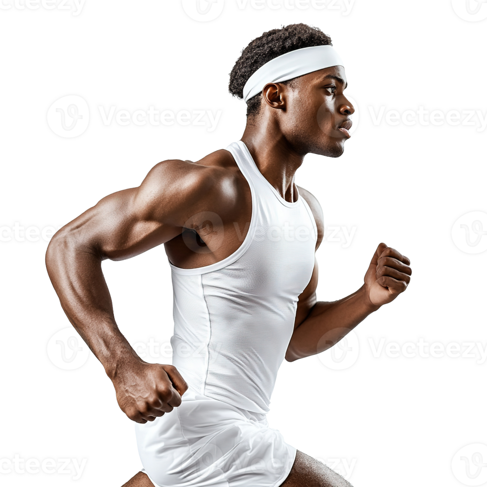 Handsome Athlete Runner Man Running or Jogging in Sport Outfit Isolated on Transparent Background png