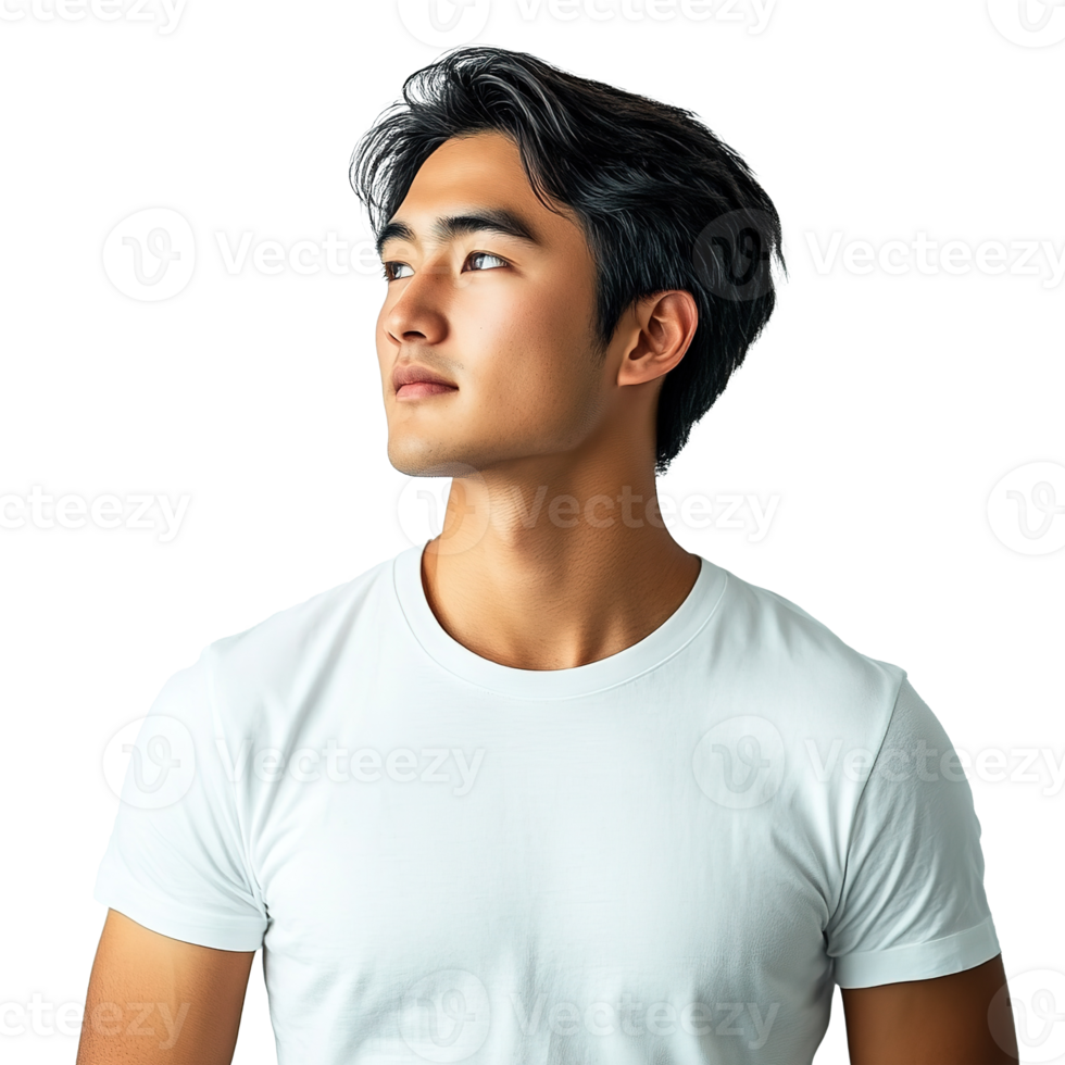 Handsome Man Looking Away Portrait Isolated at Transparent Background png
