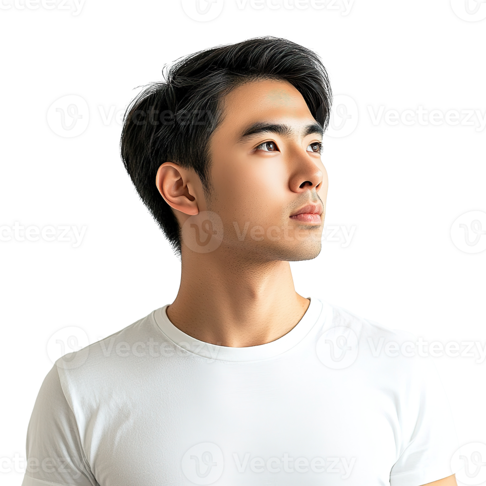 Handsome Man Looking Away Portrait Isolated at the Transparent Background png