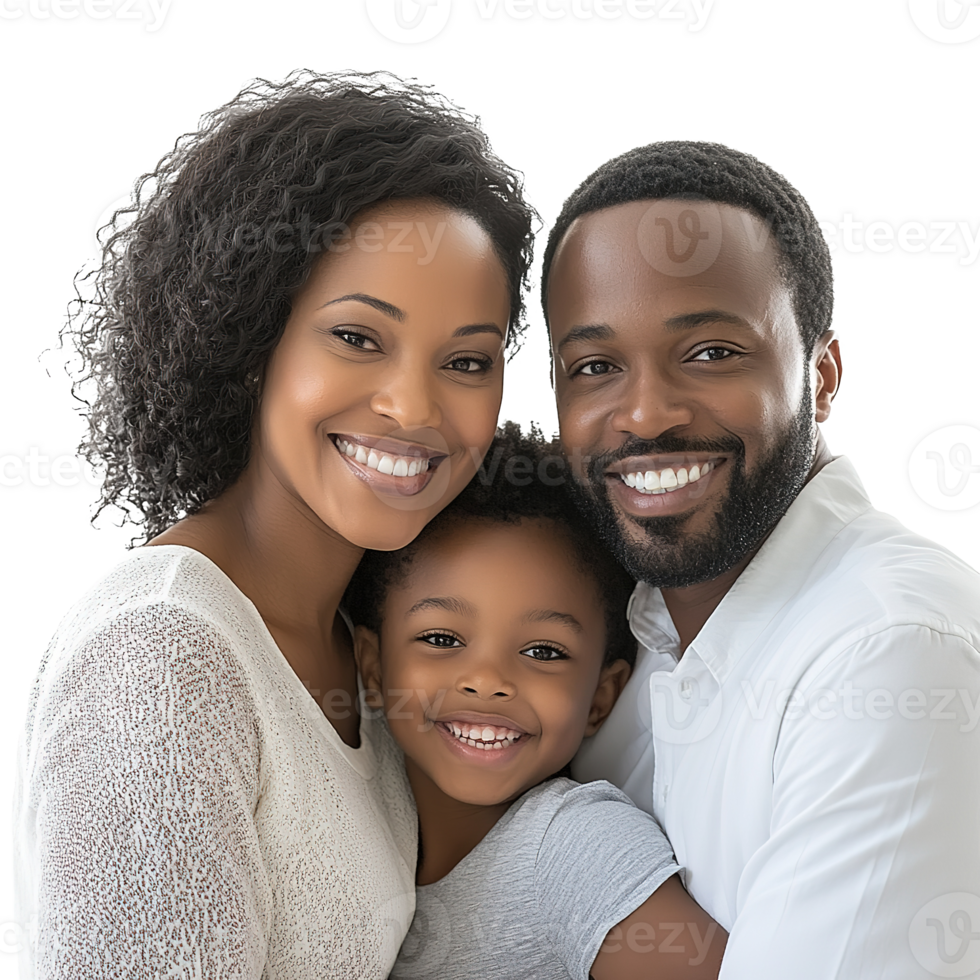 Portrait of Happy Family Smiling Together and Looking at Camera Isolated on the Transparent Background png