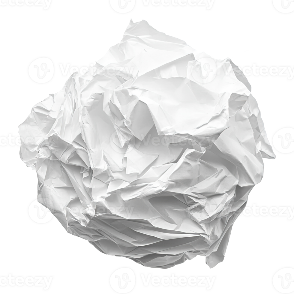 Paper Ball Crumpled Isolated at the Transparent Background png