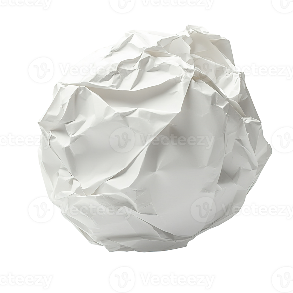 Paper Ball Crumpled Isolated at Transparent Background png