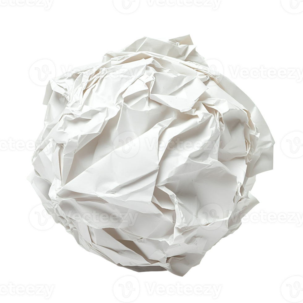 Paper Ball Crumpled Isolated on the Transparent Background png