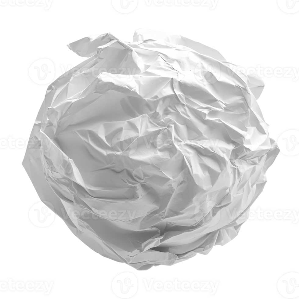 Crumpled Paper Ball Isolated at Transparent Background png