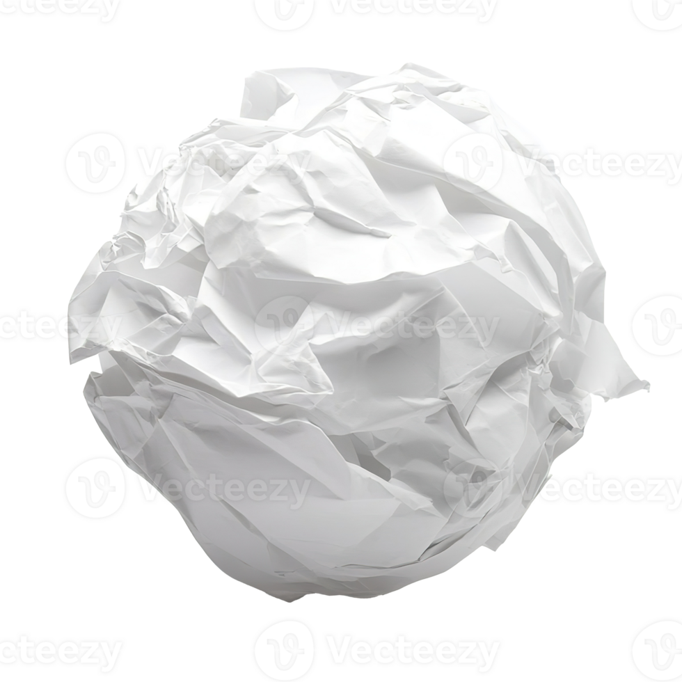 Crumpled Paper Ball Isolated on the Transparent Background png