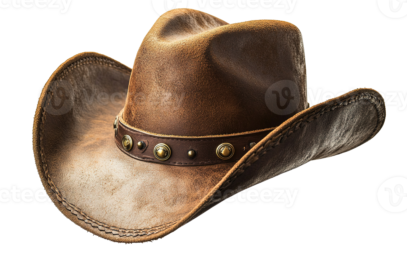 Brown Cowboy Hat Isolated on Transparent Background, Cut Out png