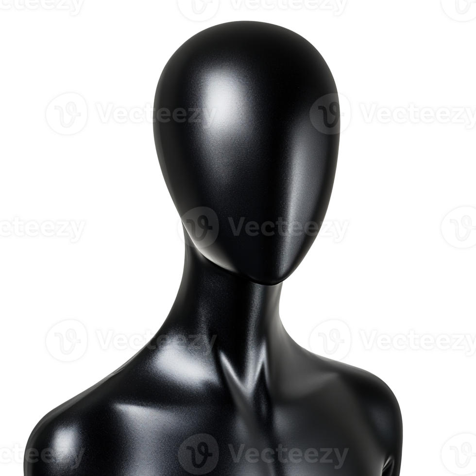 Black Mannequin Isolated at the Transparent Background. Cut Out png