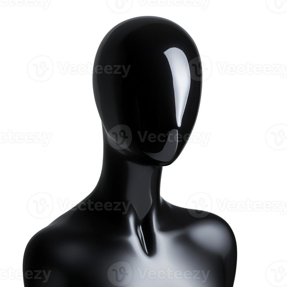 Black Mannequin Isolated on the Transparent Background. Cut Out png