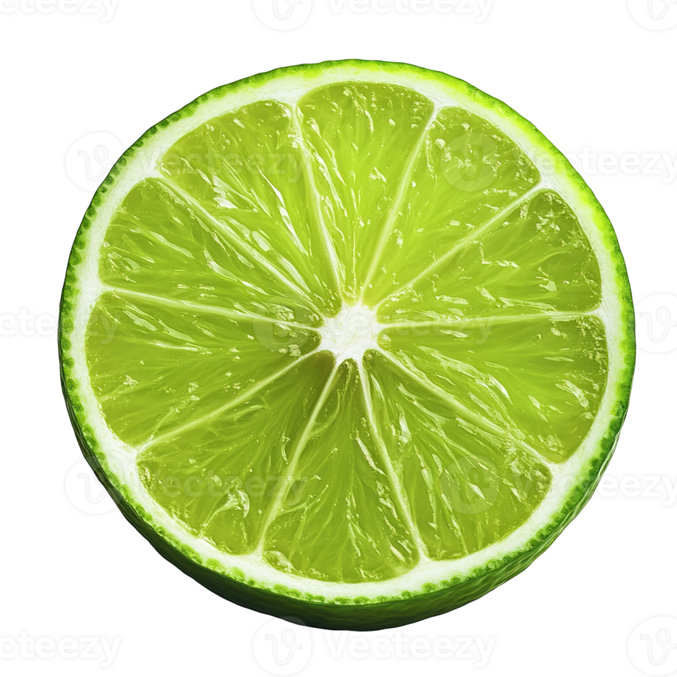 Fresh Sliced Green Lime Citrus Fruit Isolated at the Transparent Background png
