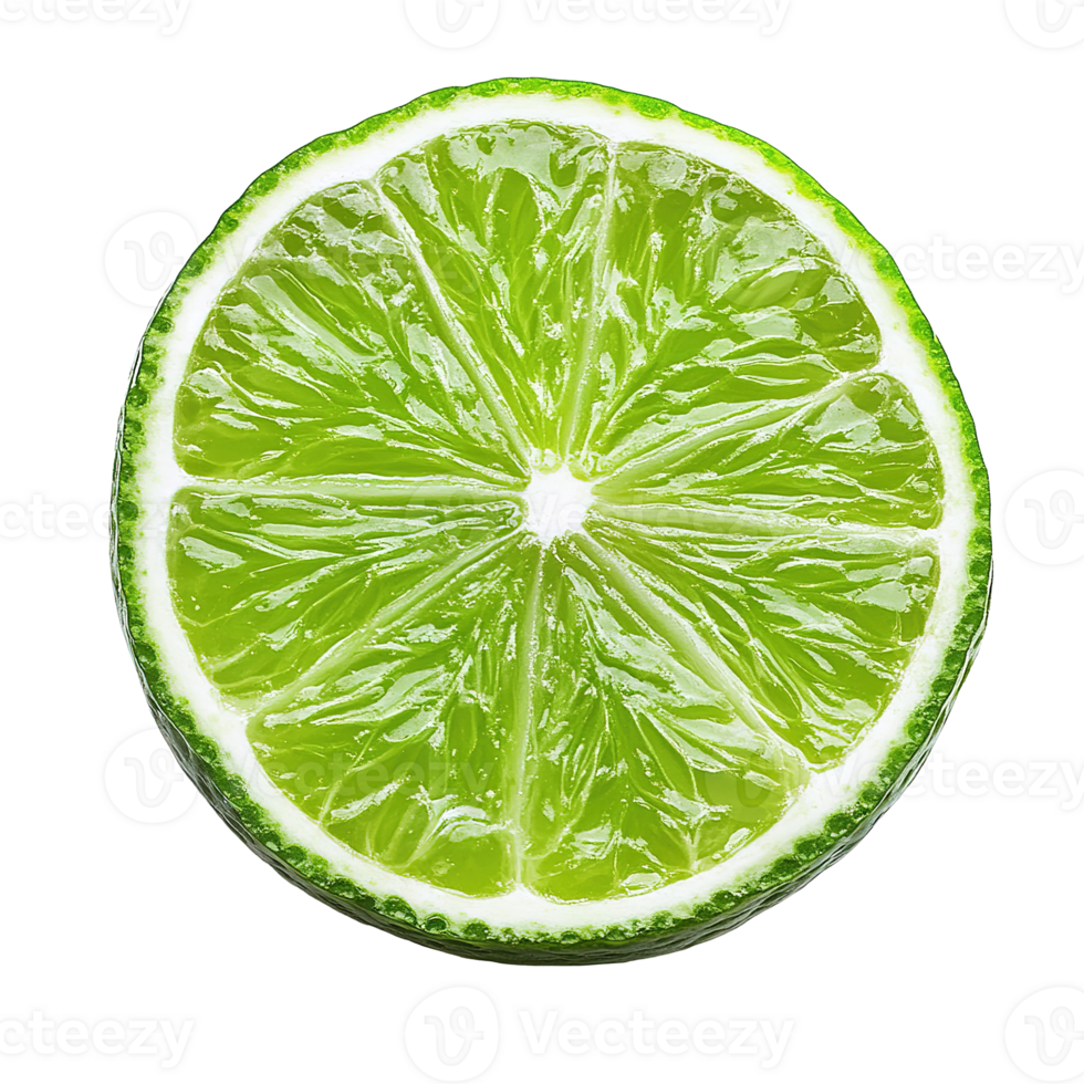 Sliced Fresh Lime Fruit Citrus Green Isolated at Transparent Background png