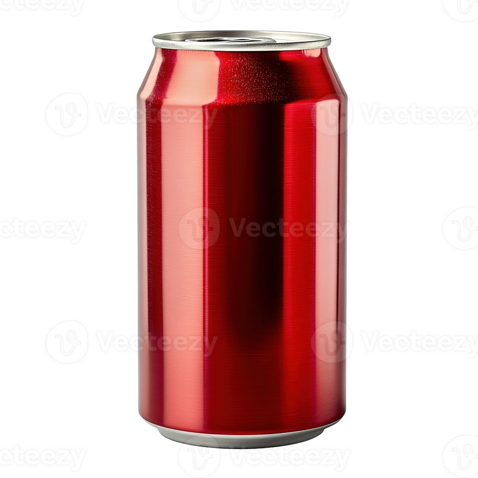 Blank Red Aluminum Can Drink Soda Isolated at Transparent Background png