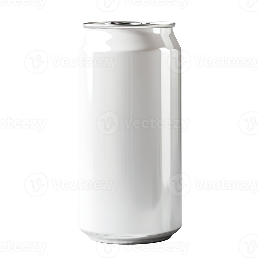 Blank White Aluminum Can Drink Soda Isolated on the Transparent Background png