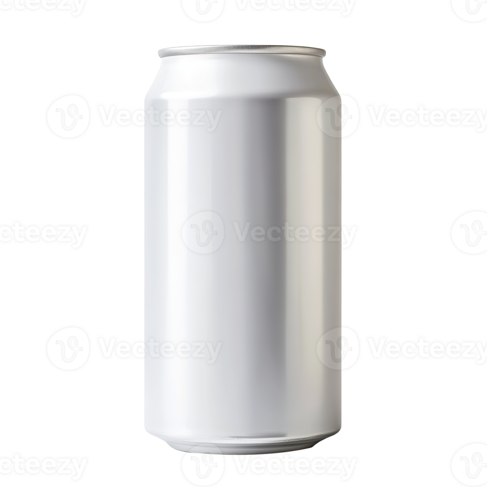Blank White Aluminum Can Drink Soda Isolated on Transparent Background png