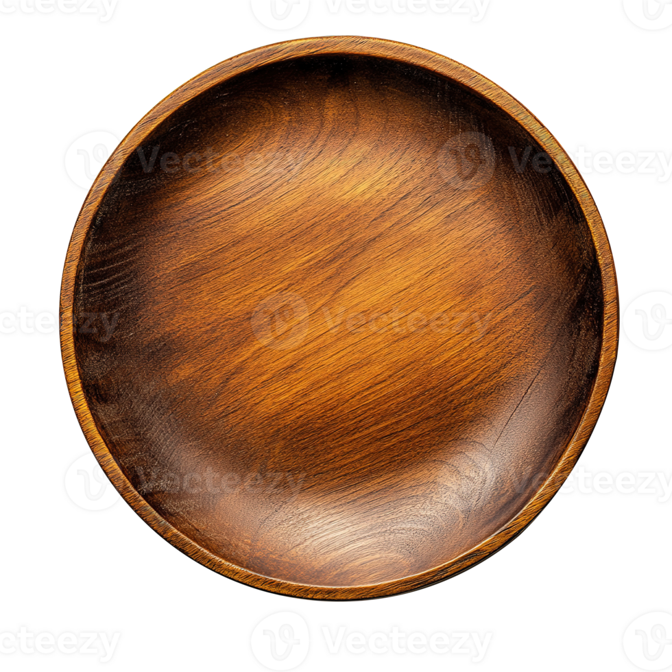 Flat Lay Photo of An Empty Wooden Plate Isolated on the Transparent Background png