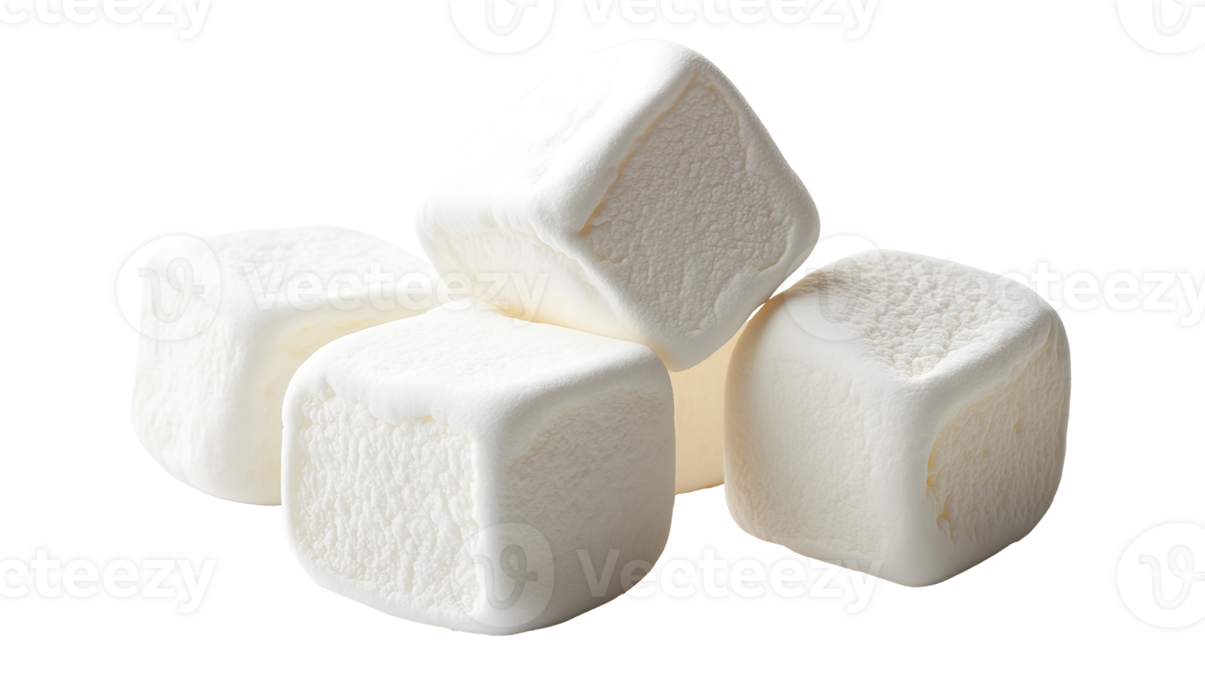 Delicious Sweet Marshmallows Isolated on the Transparent Background png