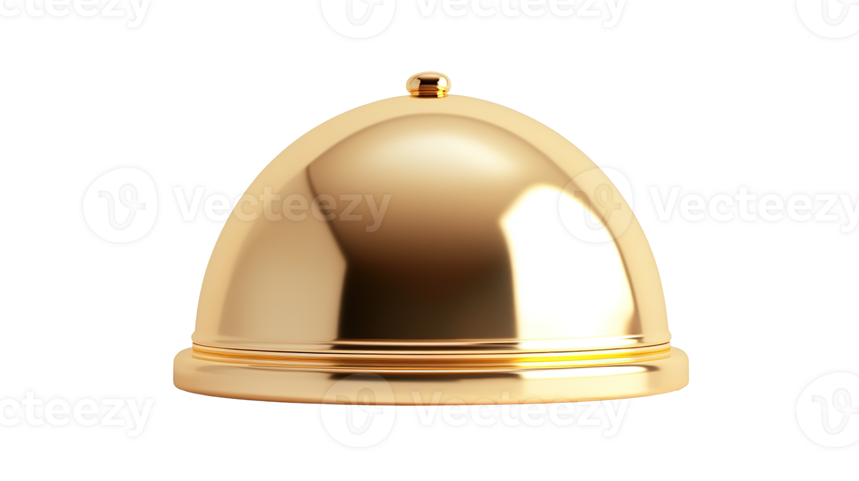 Golden Shiny Cloche Isolated on the Transparent Background png