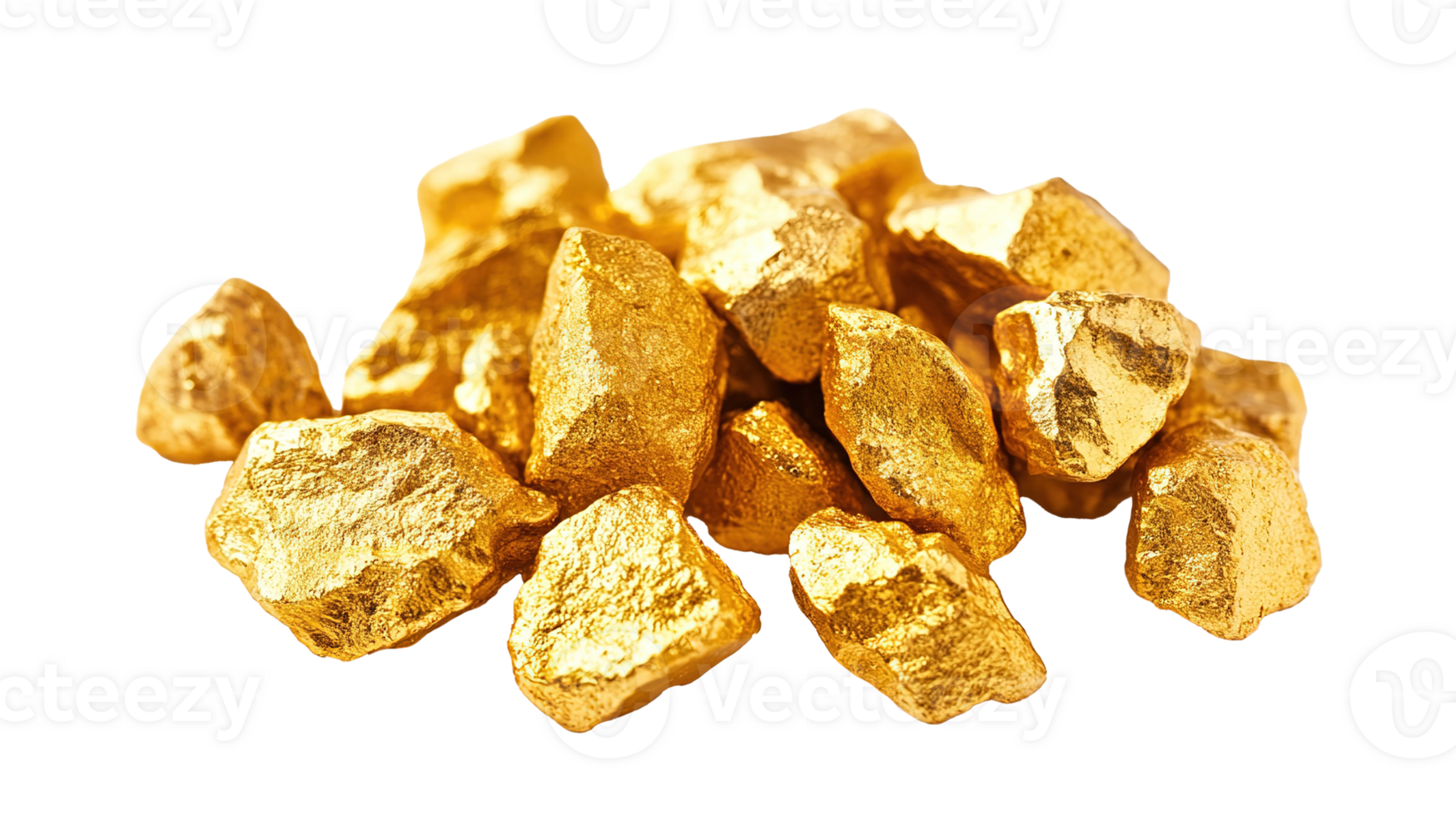 Gold Nuggets Isolated at the Transparent Background png