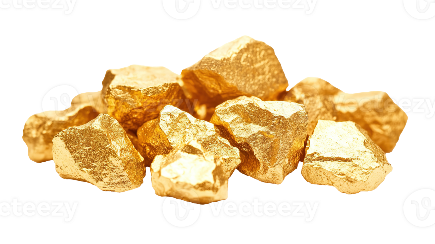Gold Nuggets Isolated on Transparent Background png