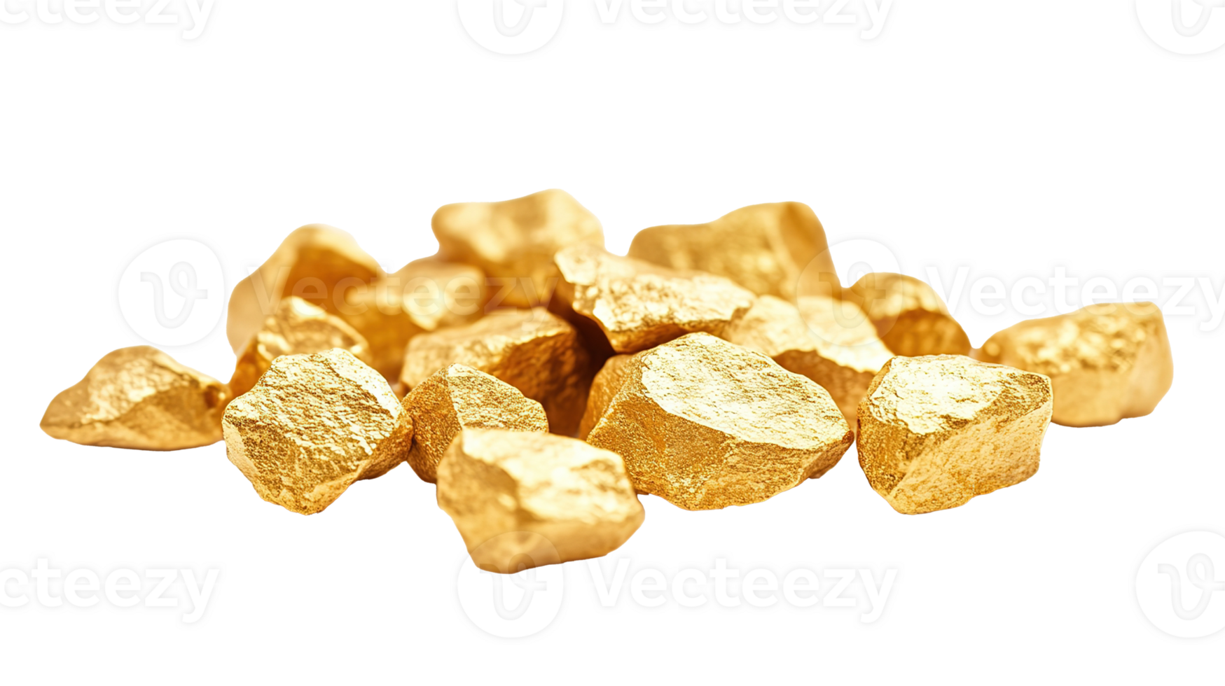 Gold Nuggets Isolated on the Transparent Background png